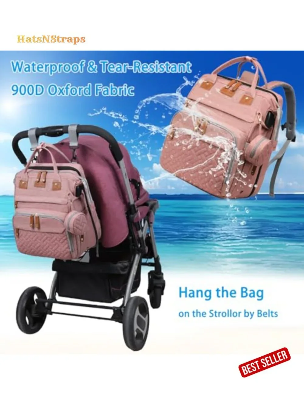 Large Capacity Diaper Bag Backpack with Changing Station, USB Charging,